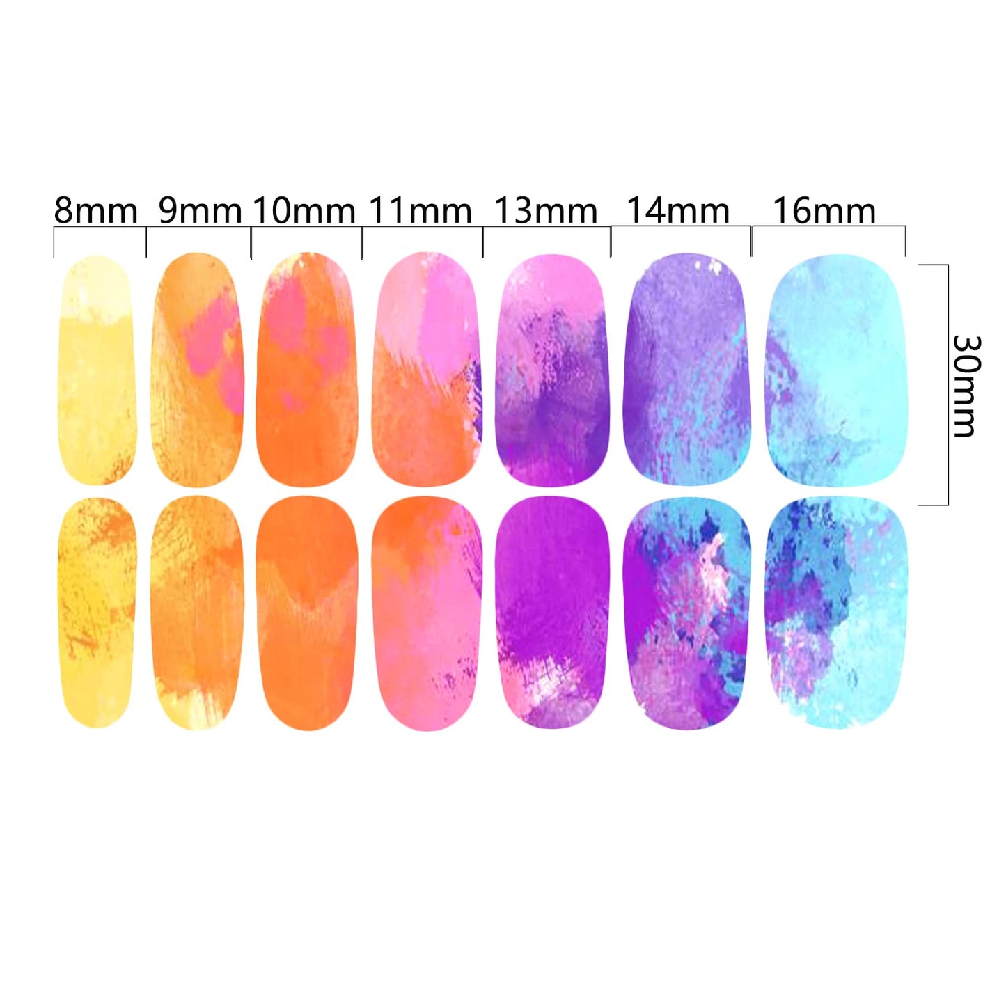 WOKOTO 12 Sheets Aurora Nail Polish Stickers Full Wraps for Women - Graffiti Gradient Gel Nail Strips Nail Polish Strips for Women Girls Nail Art Peel and Stick On Nail Gel Stickers