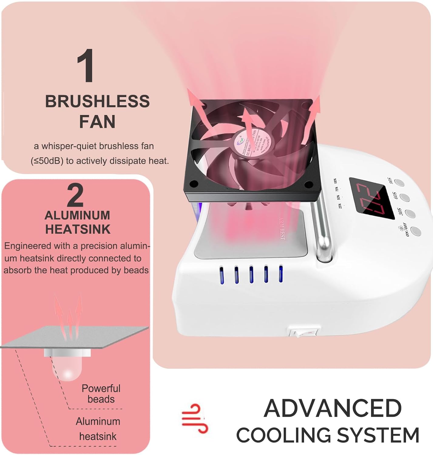 Cordless LED UV Nail Lamp,Professional Uv Llight for Gel Nails,OBEEGOO Nail Dryer for Acrylic Gel,Curling Lamp for Beauty Salon (White)