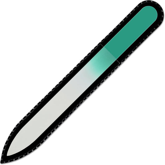 Color Crystal Nail File in Black Pouch - Czech Tempered Glass - Handmade in Czech Republic