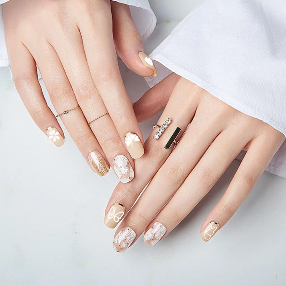 Essentials Nail Art Stamp Pen Set, DIY Nail Art Tools including Flower French Tip Stamp Pen, Stamper with Various Patterns for Everyone who Loves Nail Art