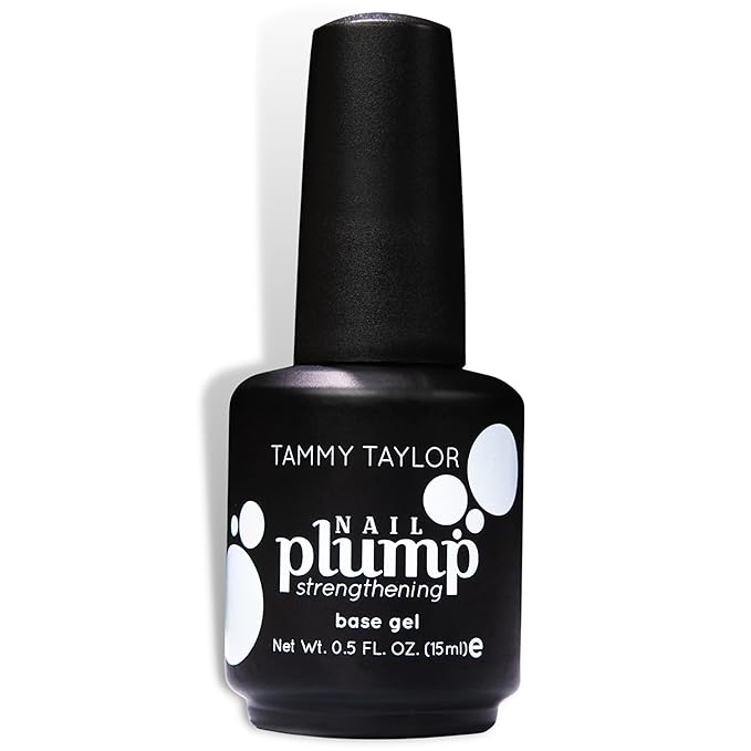 Tammy Taylor Plump Builder Gel Natural Nail Strengthener & Growth Hardener Repair Treatment Serum for Weak & Damaged Nails, Ridge Filler Base Coat Nail Polish, Clear Rubber Base, Endurecedor De Uñas