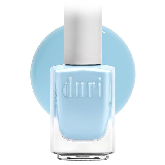 duri Nail Polish, 107S Cloud True Blue, Pastel Blue Color, Full Coverage, Glossy Finish, Quck Drying, 0.45 Fl Oz