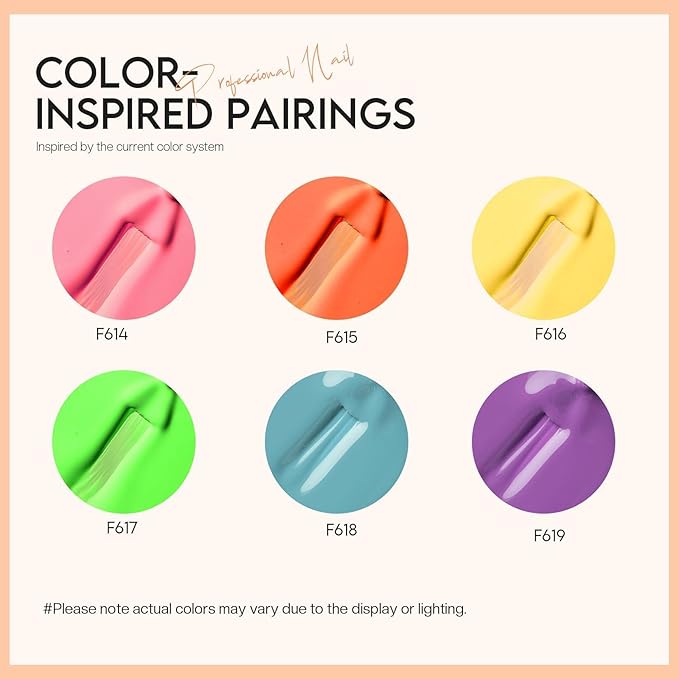 Morovan Nail Polish Set Fingernail: Neon Quick Dry 6 Bright Colors Rainbow Nail Polish Kit Regular Finger Nail Polish Pack Summer 0.25oz Glossy Nail Polish Gifts for Women