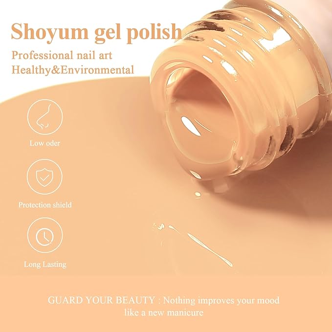 Gel Nail Polish, 15ml Wheat Color Soak Off UV LED Nail Gel Polish Nail Art Starter Manicure Salon DIY at Home, 0.51OZ