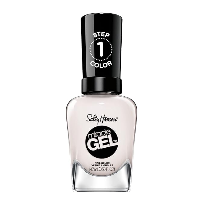 Sally Hansen Miracle Gel Salon Quality Nail Polish | Gel-Like Formula, Two-Step System, No UV Light Needed, Long Lasting | Sheer, Glossy | 230 Ski Bunny | Off White Nail Polish
