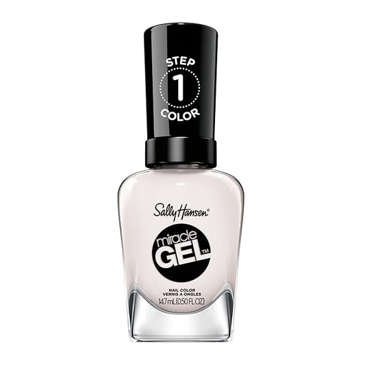 Sally Hansen Miracle Gel Salon Quality Nail Polish | Gel-Like Formula, Two-Step System, No UV Light Needed, Long Lasting | Sheer, Glossy | 230 Ski Bunny | Off White Nail Polish