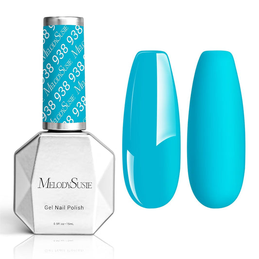 MelodySusie Thick Ocean Blue Gel Nail Polish,0.5fl oz Nails Soak Off UV LED Light Baby Blue Gel Polish Christmas Gift for Women Nail Art Manicure Salon DIY Nail Design Decoration at Home-938