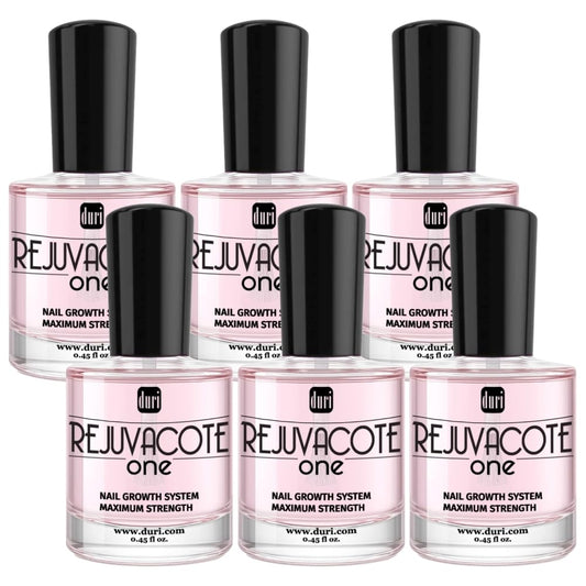 duri Rejuvacote 1 Original Maximum Strength Nail Growth System Base, Top Coat - Nails Hardening, Repair, Chipping, Strengthen, Breaking and Brittle Treatment (Pack of 6)