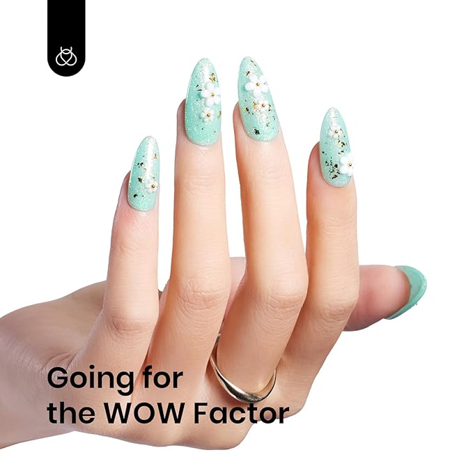 Beetles Mint Green Gel Polish, 1 Pcs 15ml Glitter Green Gel Nail Polish Mermaid Turquoise Shimmer UV Nail Polish Soak Off UV LED Nail Art Design DIY Home