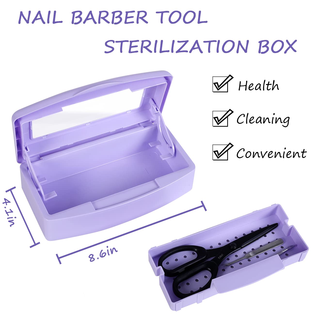 Gusnilo Nail Tool Sterilizer Box barbicide Disinfectant Jar Plastic Disinfectant Container Suitable for Nail Tools Hair Salons Beauty Centers and Manicure and Nail Equipment(Purple)