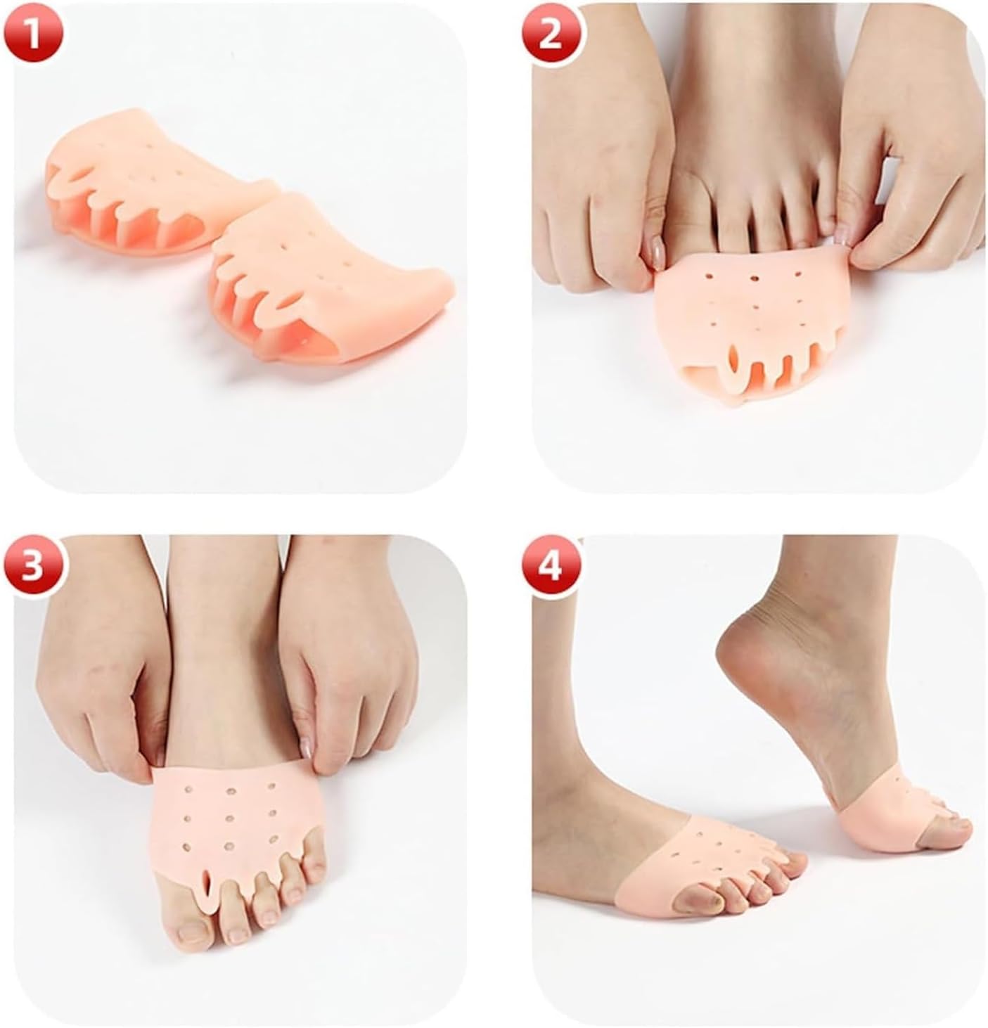 Silicone Toe Separator, Women's Toe Spacer, 2025 New Silicone Toe Spacer, Toe Separator for Overlapping Toes Foot Corrector, Toe Separator for Women and Men(Clear)