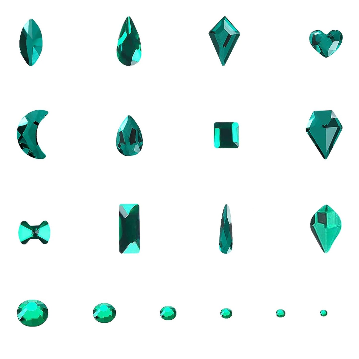 3120Pcs Green Nail Art Rhinestones Crystal,HOINCO Nail Art Crystal Flat Back Nail Diamond Jewels for Nail Art DIY Crafts with Tweezers and Pen