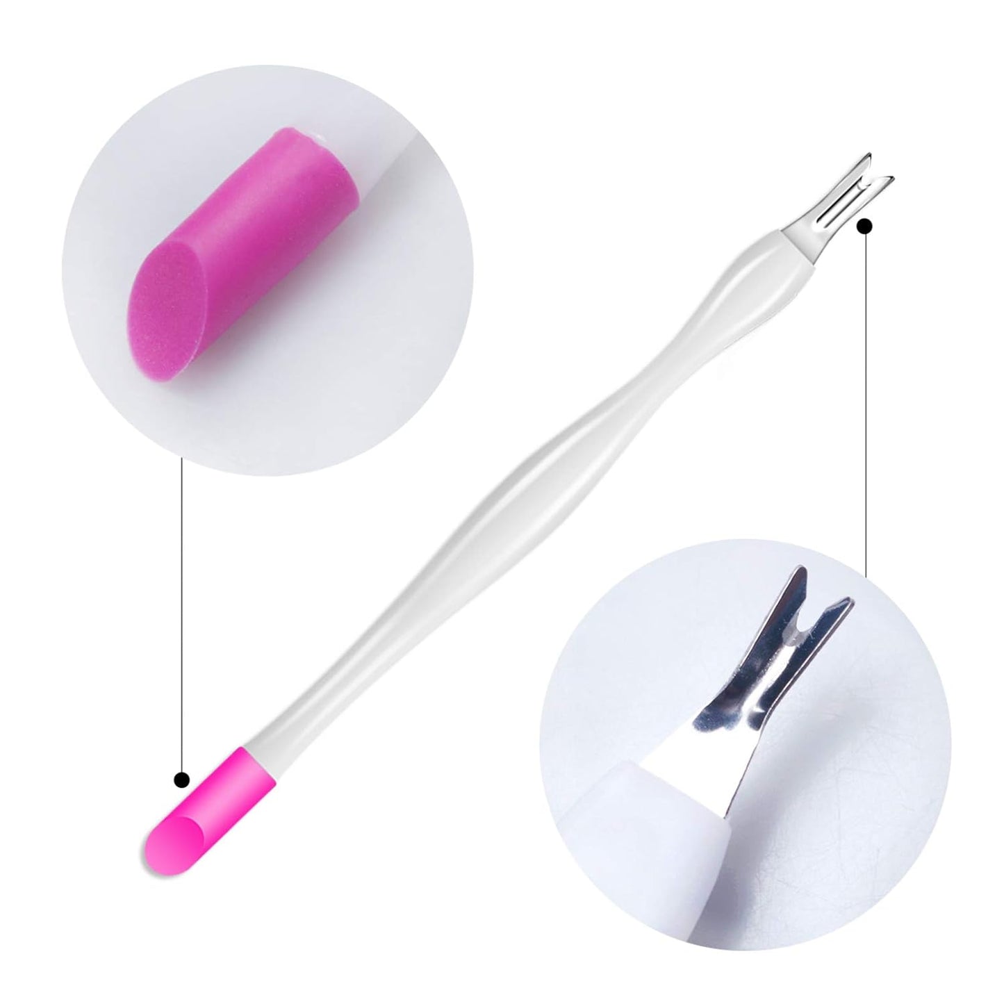 Allstarry 30 Pieces Nail Cuticle Trimmer Remover Plastic Handle Cuticle Pusher Dead Skin Cuticle Knife Nail Cleaner Removal Fork Nail art Tools for Girls Women and Men - White
