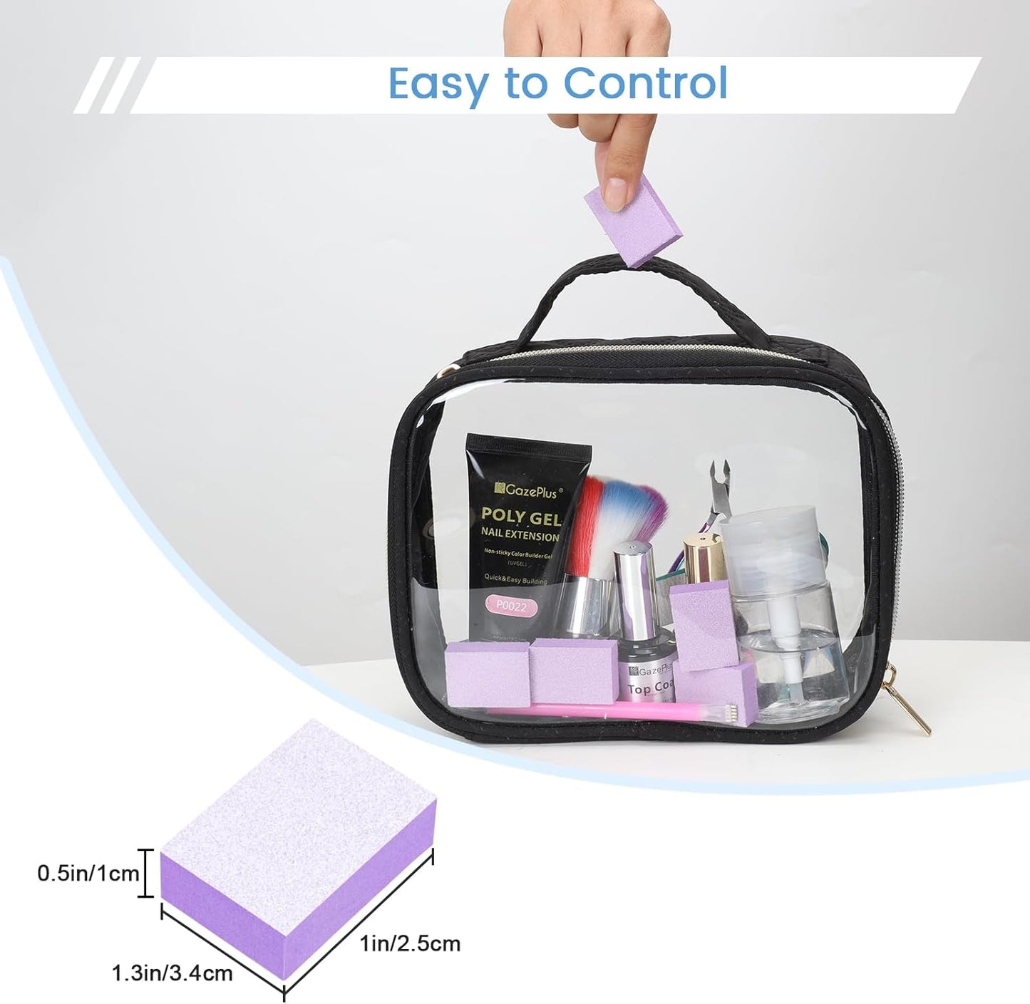 100 PCS Mini Nail Buffer Block, 2 Way Mini Buffers Grit 80/100, Small Buffing Block for Acrylic Nail Gel Polish Nails Pedicure & Manicure, Purple & Orange