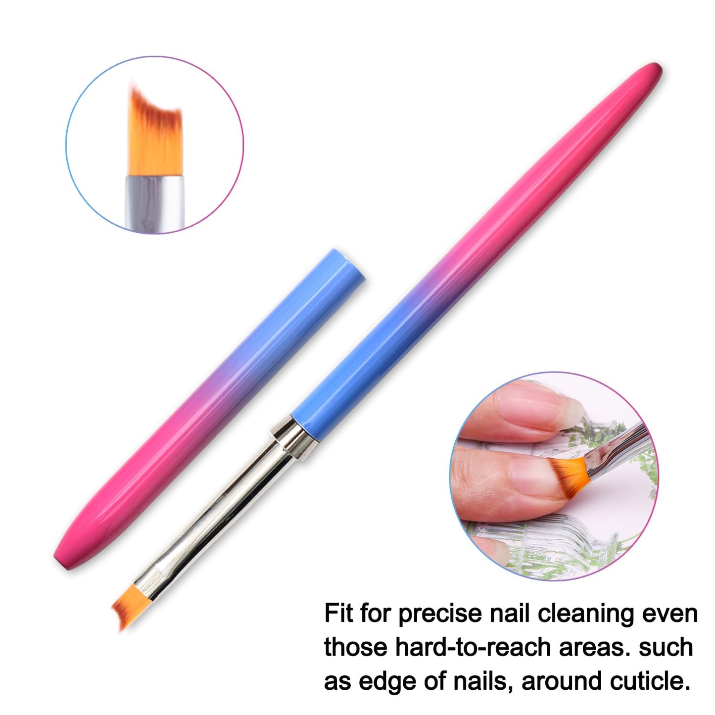 SILPECWEE 1pc French Nail Brush - Acrylic Nail Art Brushes & Polish Brush for French Tip Manicure