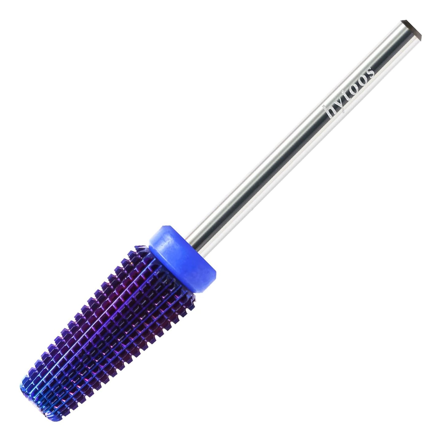 Purple 5 in 1 Nail Drill Bit, 15mm Tapered Carbide Nail Bits, Professional Straight Cut Drill Bits for Nails, 3/32" Two-way, Electric Manicure Gel Polish Acrylic Powder Removal Tool, Medium