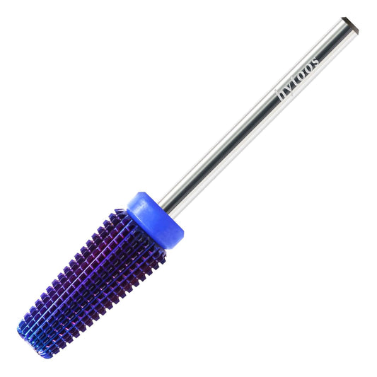 Purple 5 in 1 Nail Drill Bit, 15mm Tapered Carbide Nail Bits, Professional Straight Cut Drill Bits for Nails, 3/32" Two-way, Electric Manicure Gel Polish Acrylic Powder Removal Tool, Medium