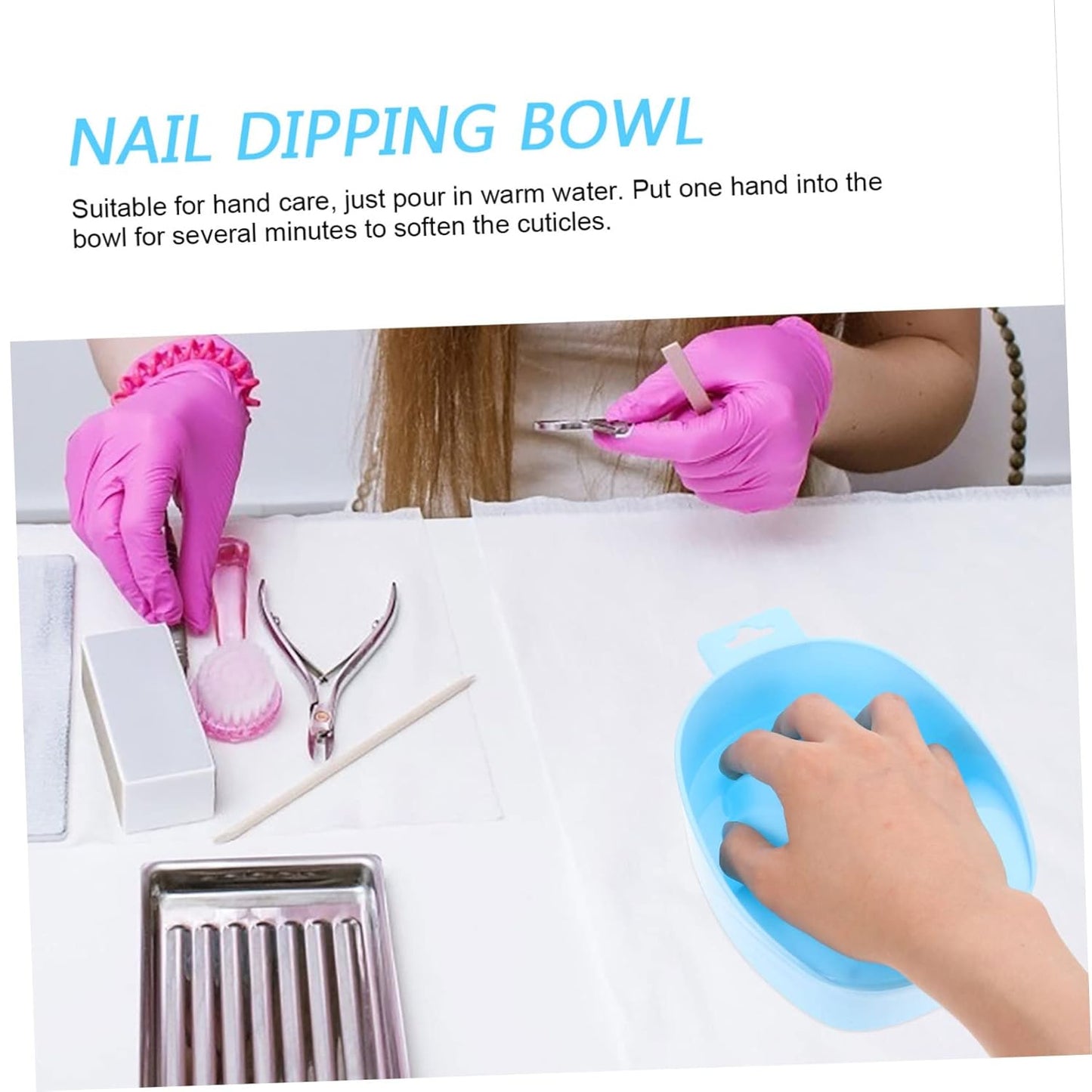 2pcs Nail Art Soak Bowls Manicure Tools for Nail Soaking and Polishing and Dead Skin Treatment