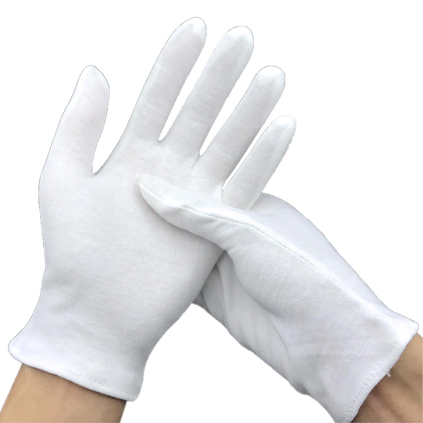 24 Pcs White Cotton Gloves for Dry Hands Moisturizing Gloves Overnight Eczema Gloves Kids Sleep Gloves for Women Cosmetic Jewelry Silver Moisturizing Inspection Gloves