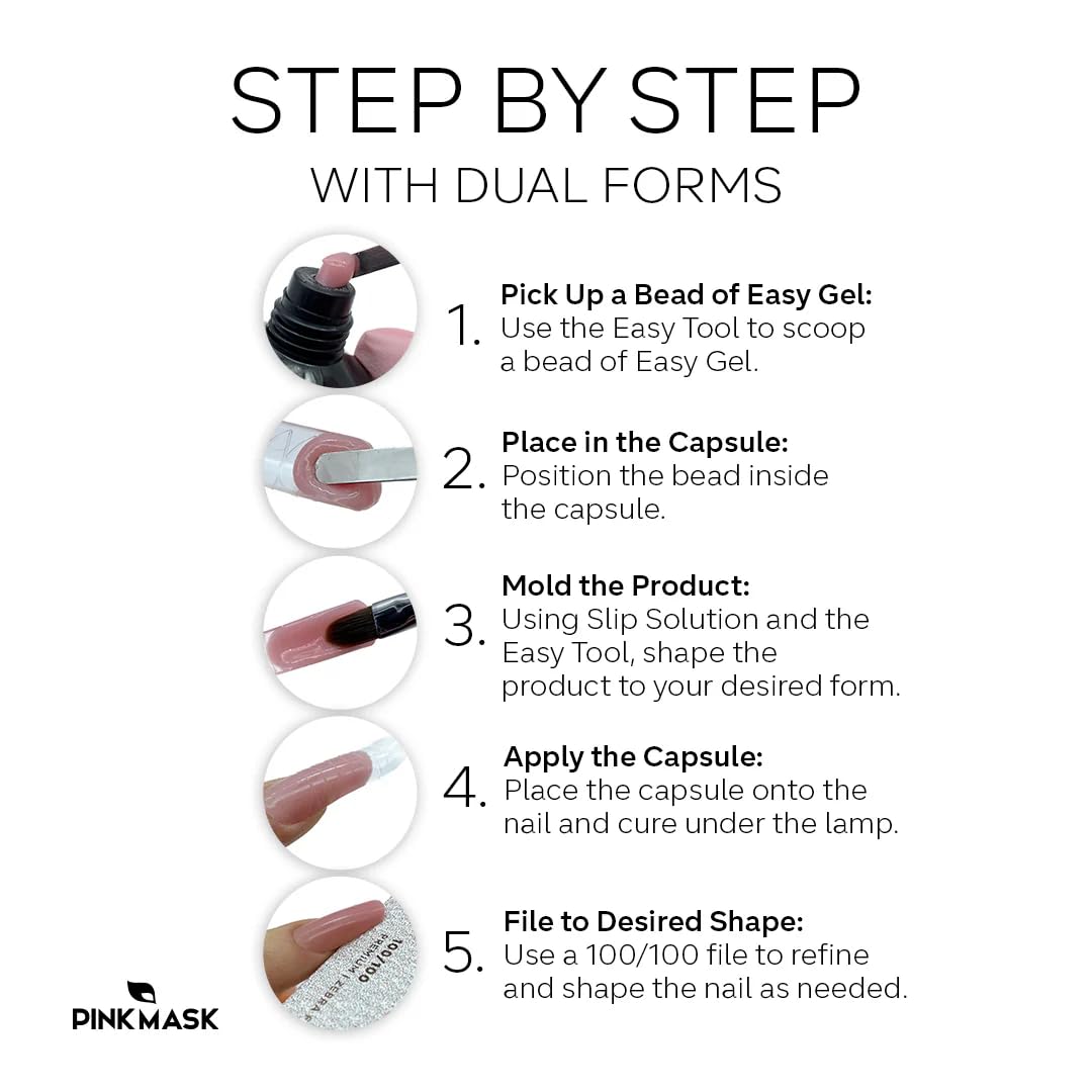 PINK MASK Easy Gel 1oz 30g-Rome, Professional Builder Enhancement Gel-Quick Nail Extension for Beginner DIY, Nail Strengthener-Long Lasting-Salon Quality-Thickening Solution