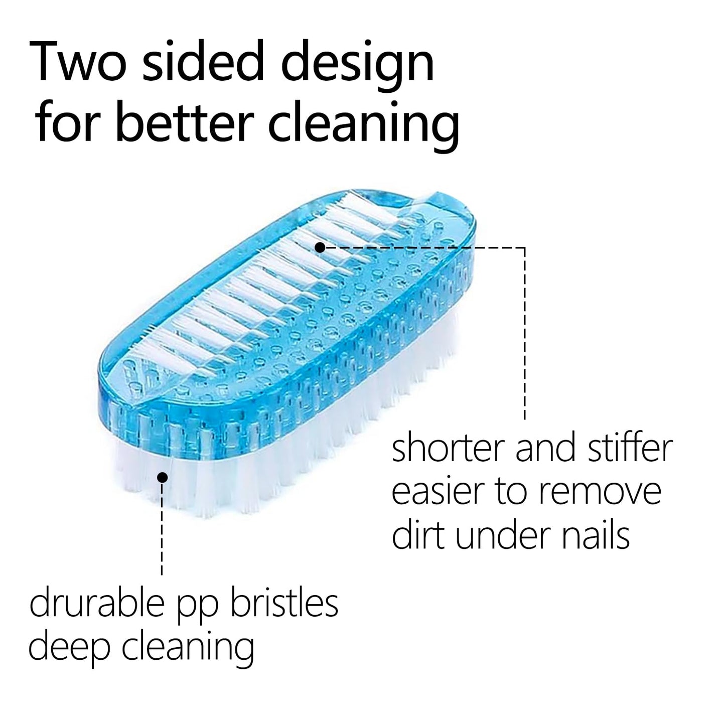 Nail Brush for Cleaning Fingernails Two Sided Hand Fingernail Scrub Brush Soft Stiff Bristles Nails Toes Scrubber for Men Women Kids,4 PCS