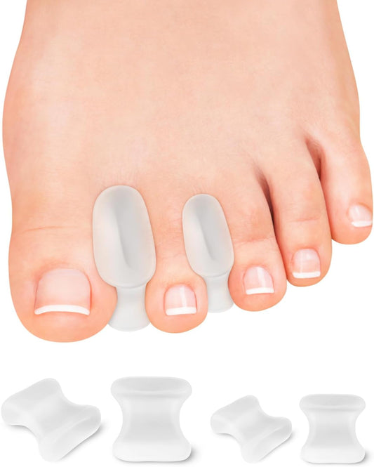 12 Pack Gel Toe Separators, Bunion Toe Spacers with 2 Sizes for Women Men Toe Pain Relief, Soft Silicone Toe Spacer for Crooked Toes, Overlapping Toes, Hammertoe Corrector(6L+6S)