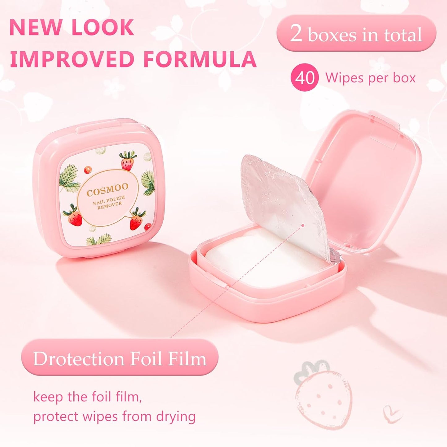 80PCS Nail Polish Remover Pads in Box, Easy to Carry Removal Lint Free Nail Polish Wipes for Natural Air-dried Water/Oil Based Nail Polish Wipe Pads (80pcs)