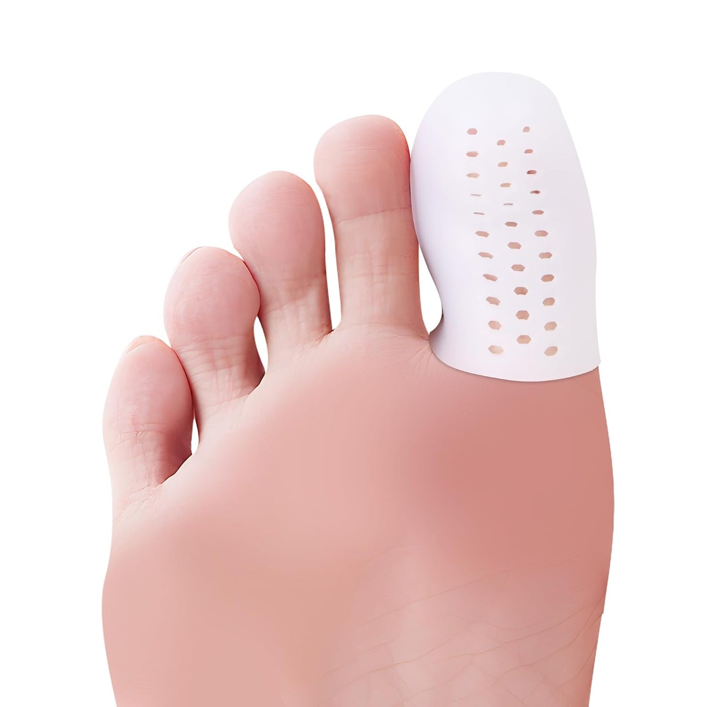 Extended Big Toe Cap for Men, 10 Pcs X-L Breathable Toe Protector Toes Cover Sleeves with Holes, Provides Relief from Missing or Ingrown Toenails, Corns, Blisters, Hammer Toes, Reduce Friction