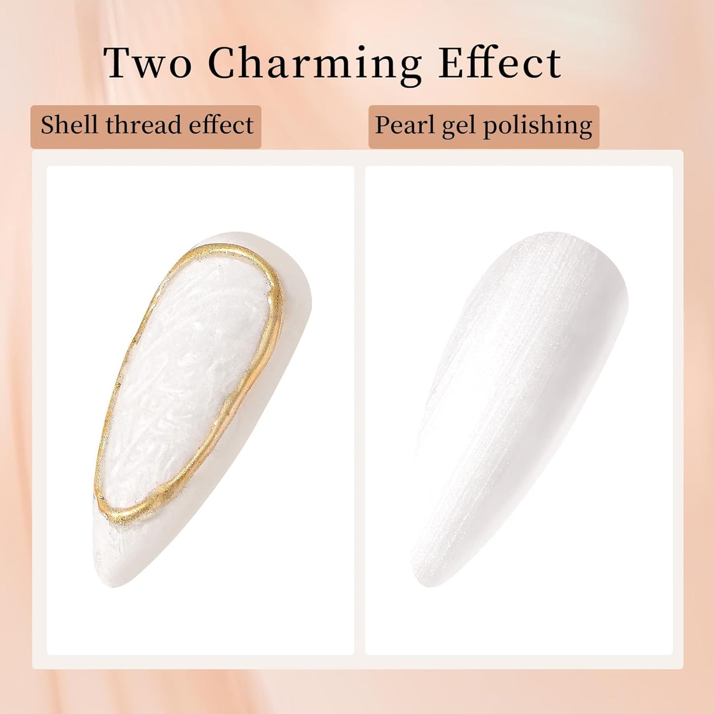 MAYCHAO 15ML Pearl Gel Nail Polish 1Pc Pearlescent Shell White Nail Polish Soak Off Shimmer Mermaid Gel Polish for Nail Art Manicure Salon DIY at Home, 0.5 OZ
