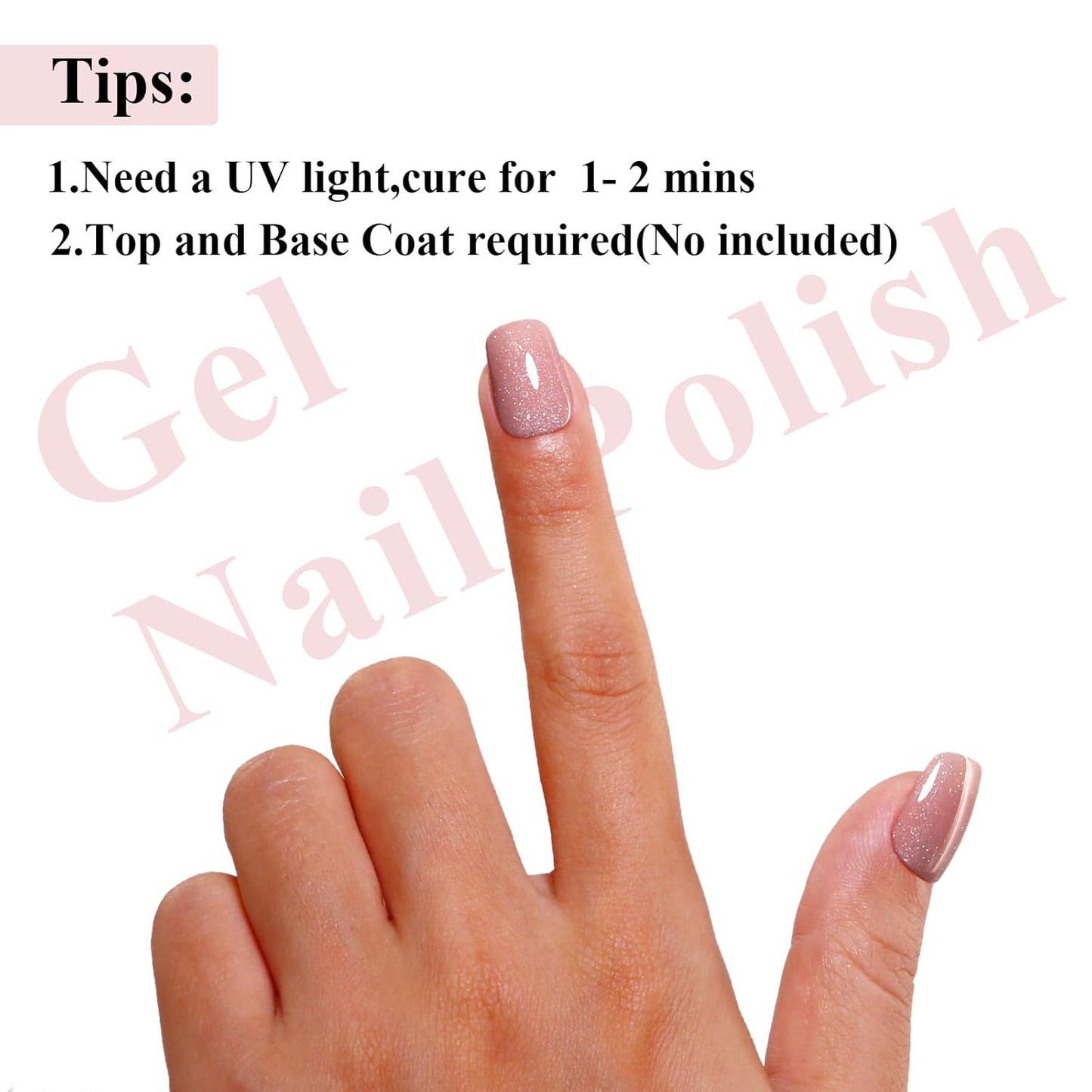 Imtiti Glitter Gel Nail Polish, Nude Iridescent Glitter Gel Polish Soak Off LED U V Shimmer Sparkle Nail Gel Polish DIY Nail Art Starter Manicure Salon Gel Nail Polish Kit for Women Girls 10ML