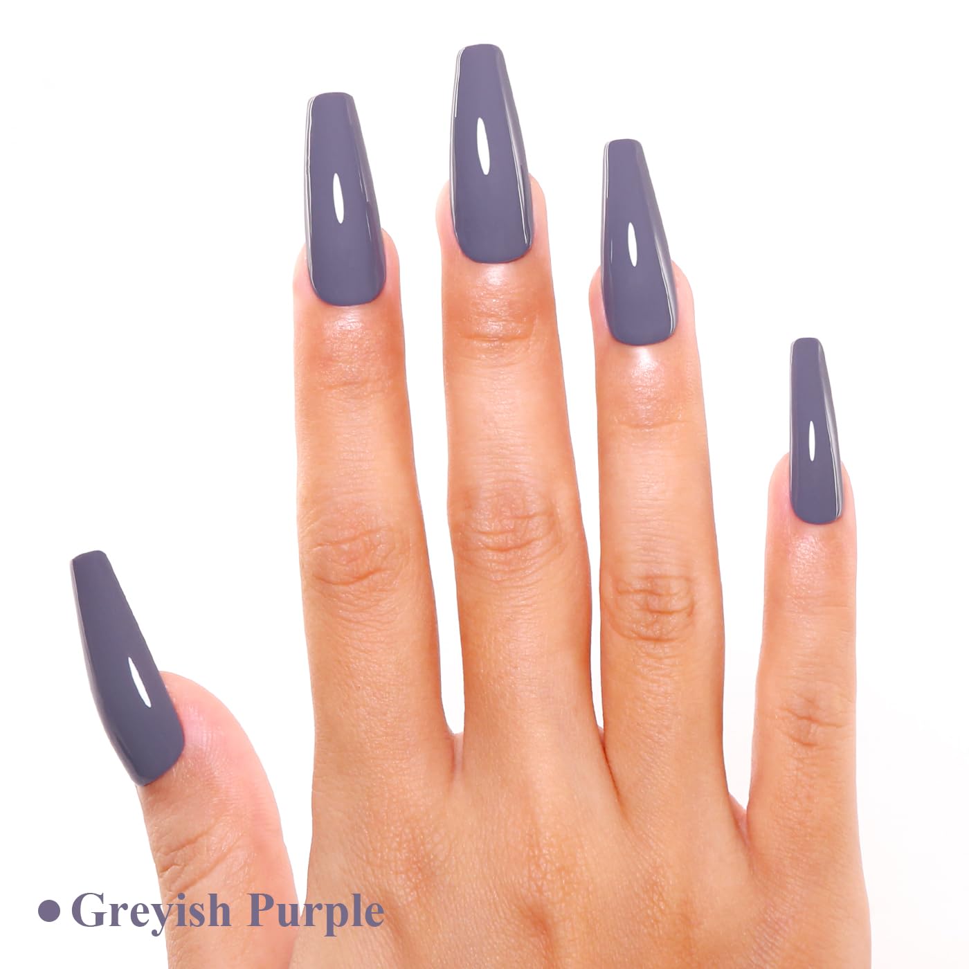 Imtiti Purple Gel Nail Polish, Greyish Purple Gel Polish High Gloss Soak Off UV LED Autumn Winter Art Manicure Salon DIY Design 10ML