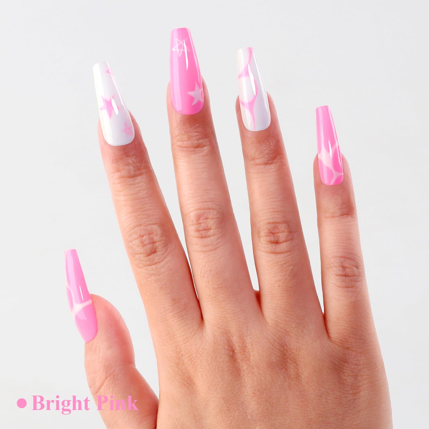 Imtiti Pink Gel Nail Polish, Bright Pink Gel Polish High Gloss Soak Off UV LED Spring Summer Art Manicure Salon DIY Design 10ML