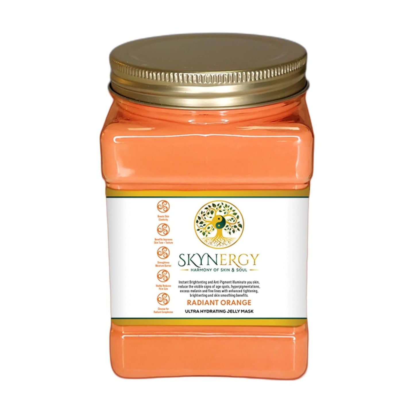 Radiant Orange Ultra Hydrating Jelly Mask -Professional Grade Hydroglo Facials Professional Peel Off Face Mask for Skin Hydration, Radiance, Reduced Fine Lines & Pigmentation | 30 fl oz