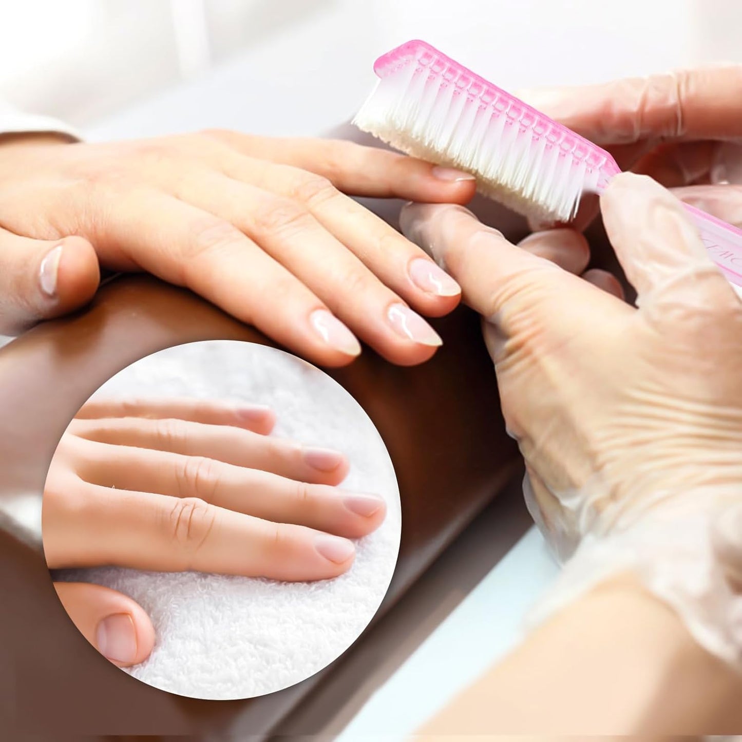 NICEMOVIC 10 Pcs Nail Brush for Cleaning Fingernails, Handle Grip Nail Scrubber Brush, Hand Fingernail Cleaner Brush Manicure Tools Scrub Cleaning Brushes Kit, Use for Toe and Nail Cleaning (Clear)