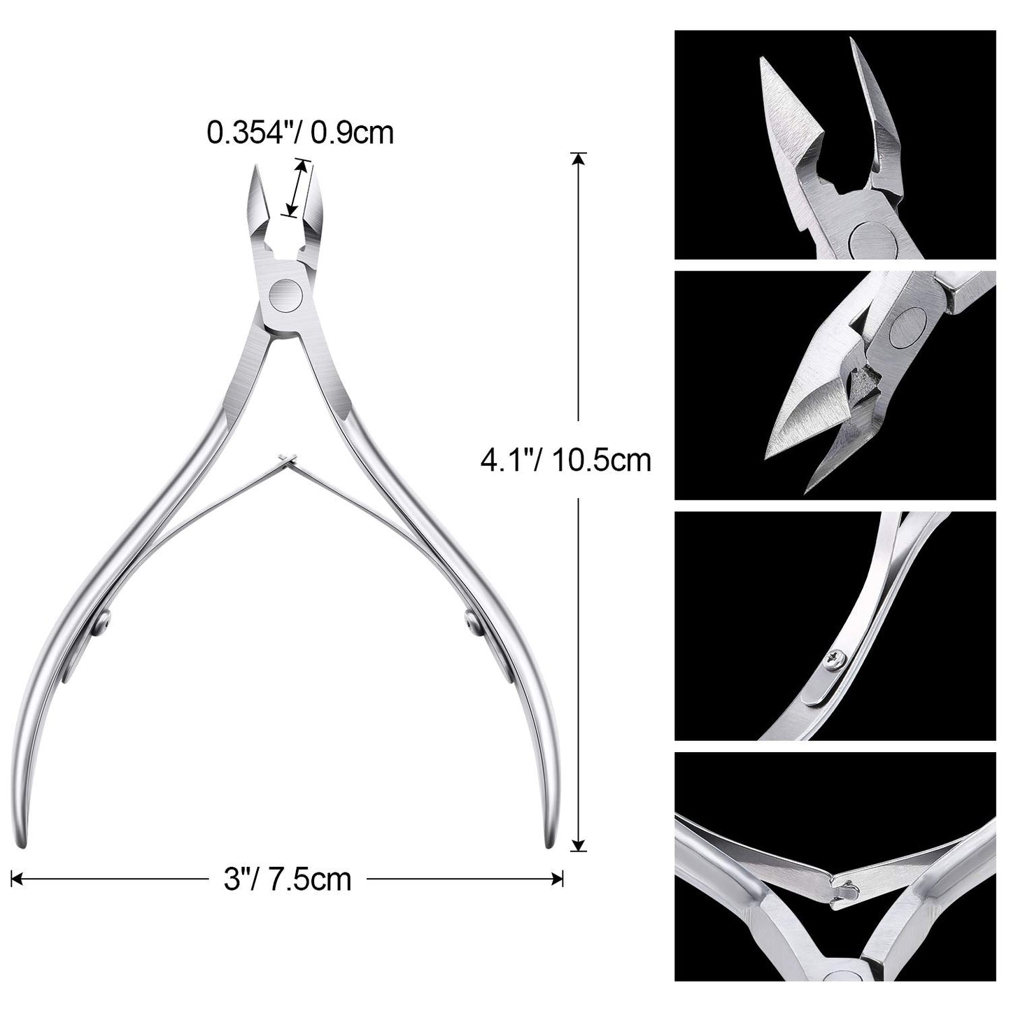 8 Pieces Cuticle Trimmer Stainless Steel Cuticle Nippers Pointed Blade Dead Skin Cutter Clipper Remover Scissors Manicure Tools for Fingernails and Toenails(Silver)