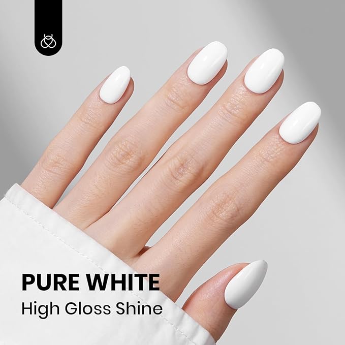 beetles Balck and White Gel Polish, Monochrome Aesthetics Hema-Free Black and White Color Gel Set, 2 Pcs 15ml Polish Soak Off Led French Nail Art Manicure Salon Diy at Home
