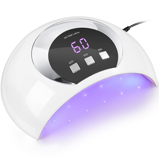 Wisdompark UV LED Nail Lamp, 54W UV Light for Gel Nails with Automatic Sensor/3 Timer Setting Professional Nail Dryer Gel Polish Curing Lamp Nail Art Tools