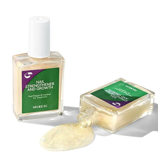 gelike ec Nail Hardener and Strengthener Polish: Glittering Pearl Ridge Filler for Peeling and Weak Nails Fast Dry Nail Growth Treatment Long Lasting Glossy for Women Home DIY