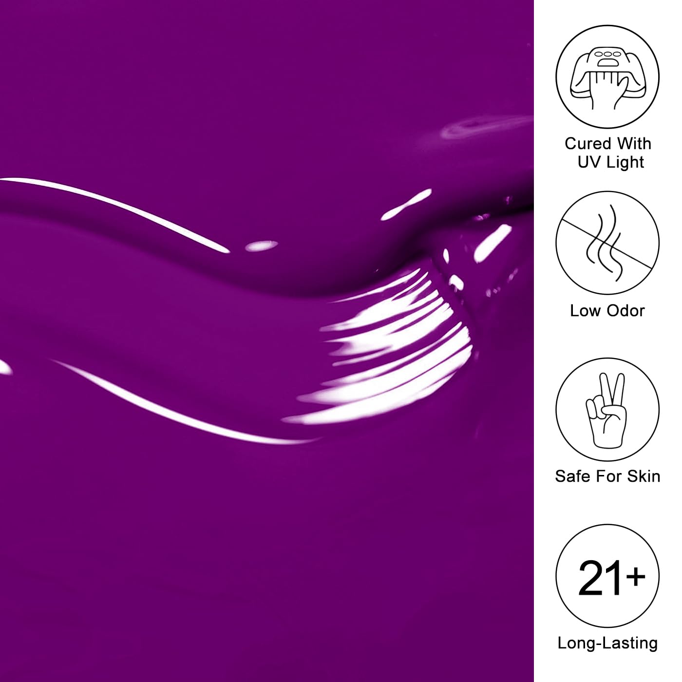 Imtiti Neon Gel Nail Polish, Neon Purple Nail Gel Polish High Gloss Soak Off UV LED Spring Summer Nail Art Manicure Salon DIY Design 10ML