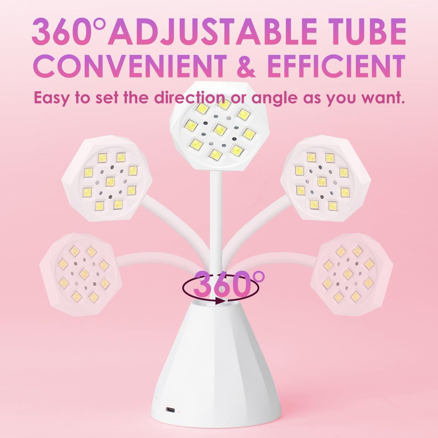 Nail Lamp for Gel Nails, Gooseneck Rechargeable Smart UV Light for Acrylic Nail Extension 30W