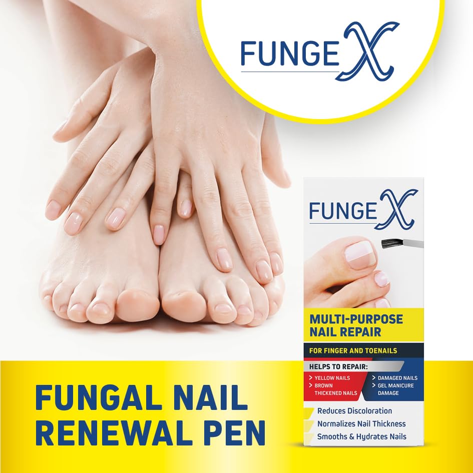 Multi Purpose Nail Repair Brush - Finger & Toenails - Reduces Discoloration & Normalizes Nail Thickness