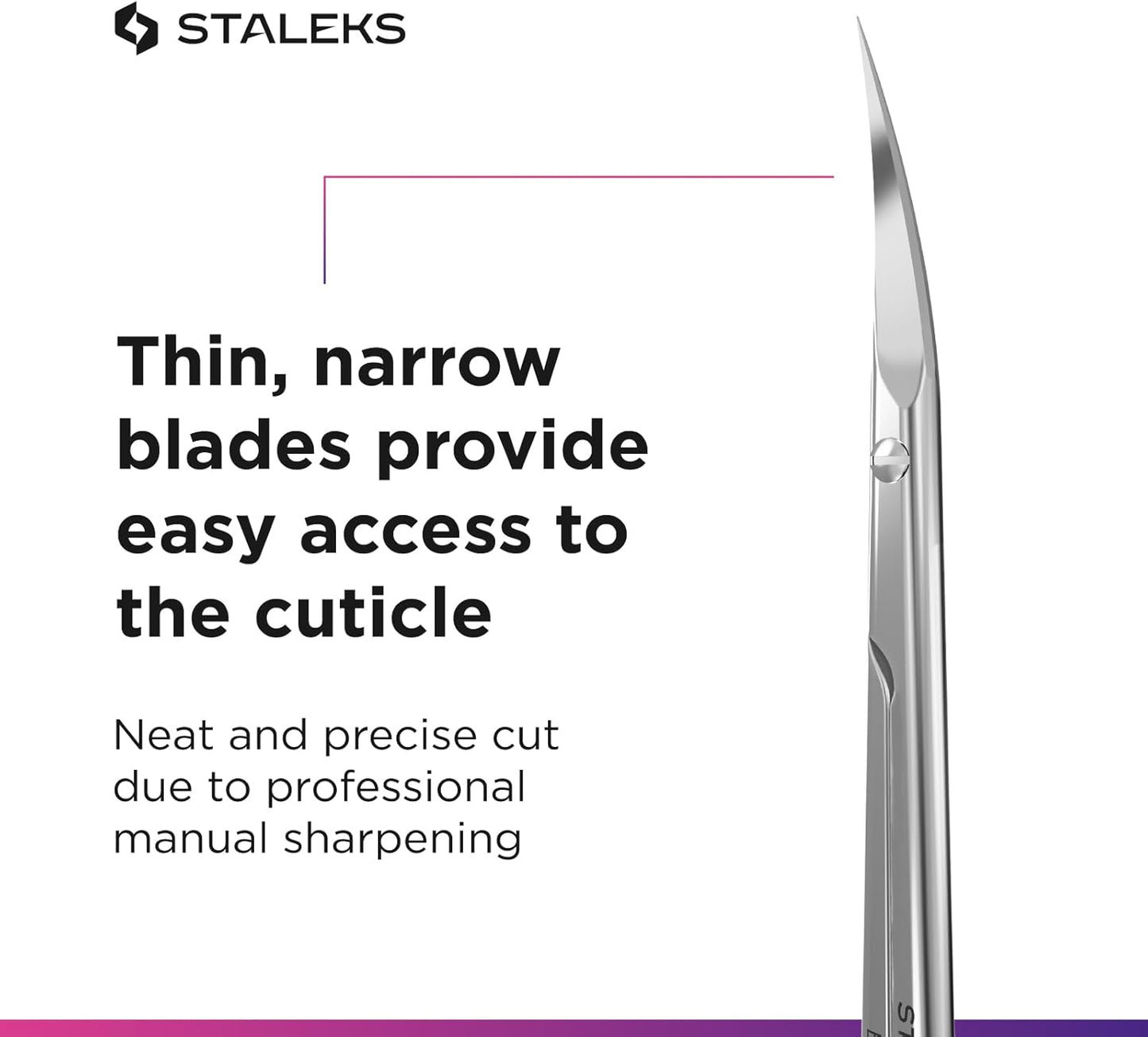 STALEKS Pro Expert 50 Type 3 Cuticle Scissors – Premium Quality Manicure Scissors – Stainless Steel Curved Scissors for Cuticles – Long Lasting Beauty Scissors for Cuticle Nail Care
