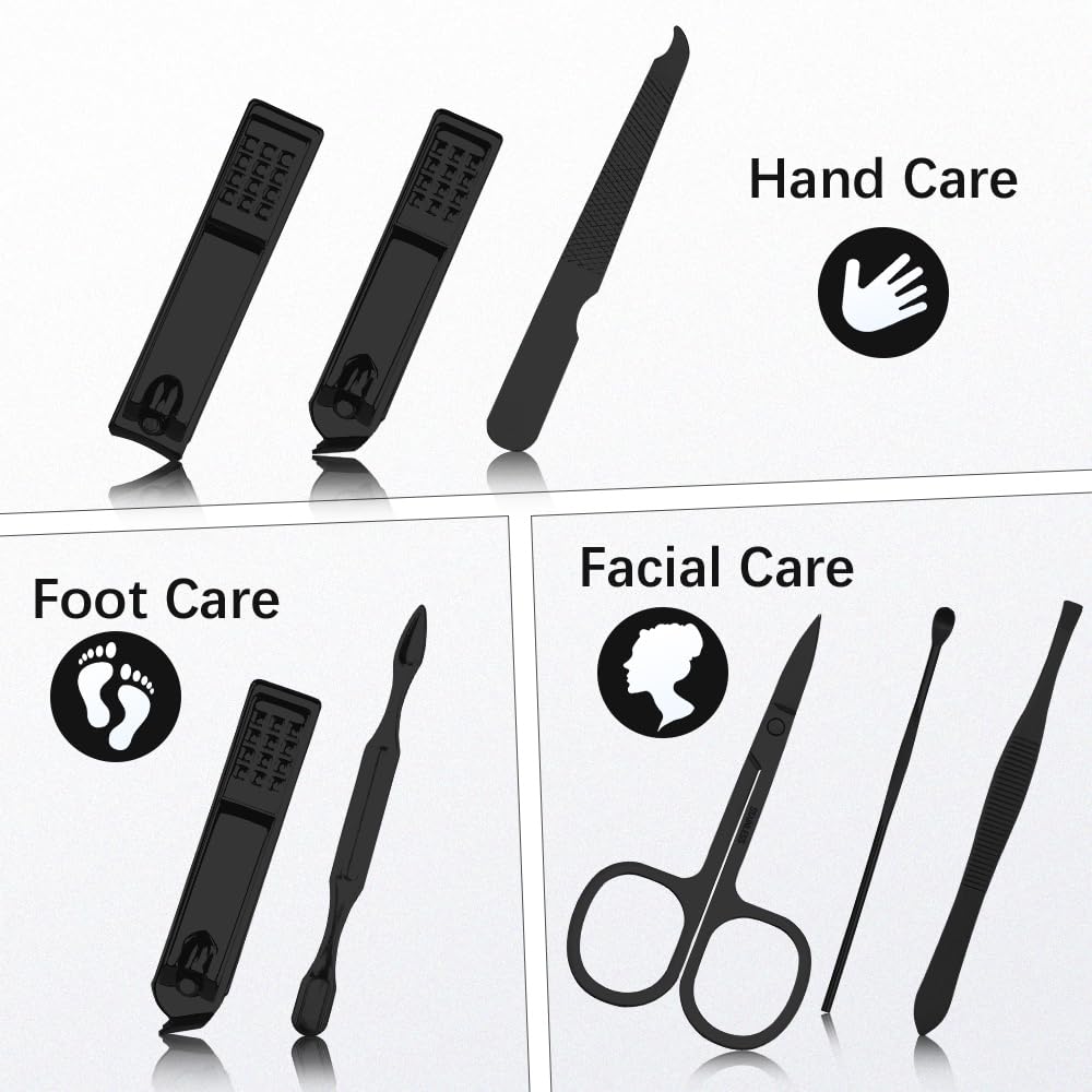 Manicure Set, Stocking Stuffers for Men, Nail Clipper Set 7 in 1 Manicure Kit Stainless Steel Nail Kit Nail Clippers Set for Men with Christmas Box Pedicure Kit Grooming Kit for Man Husband Boyfriend
