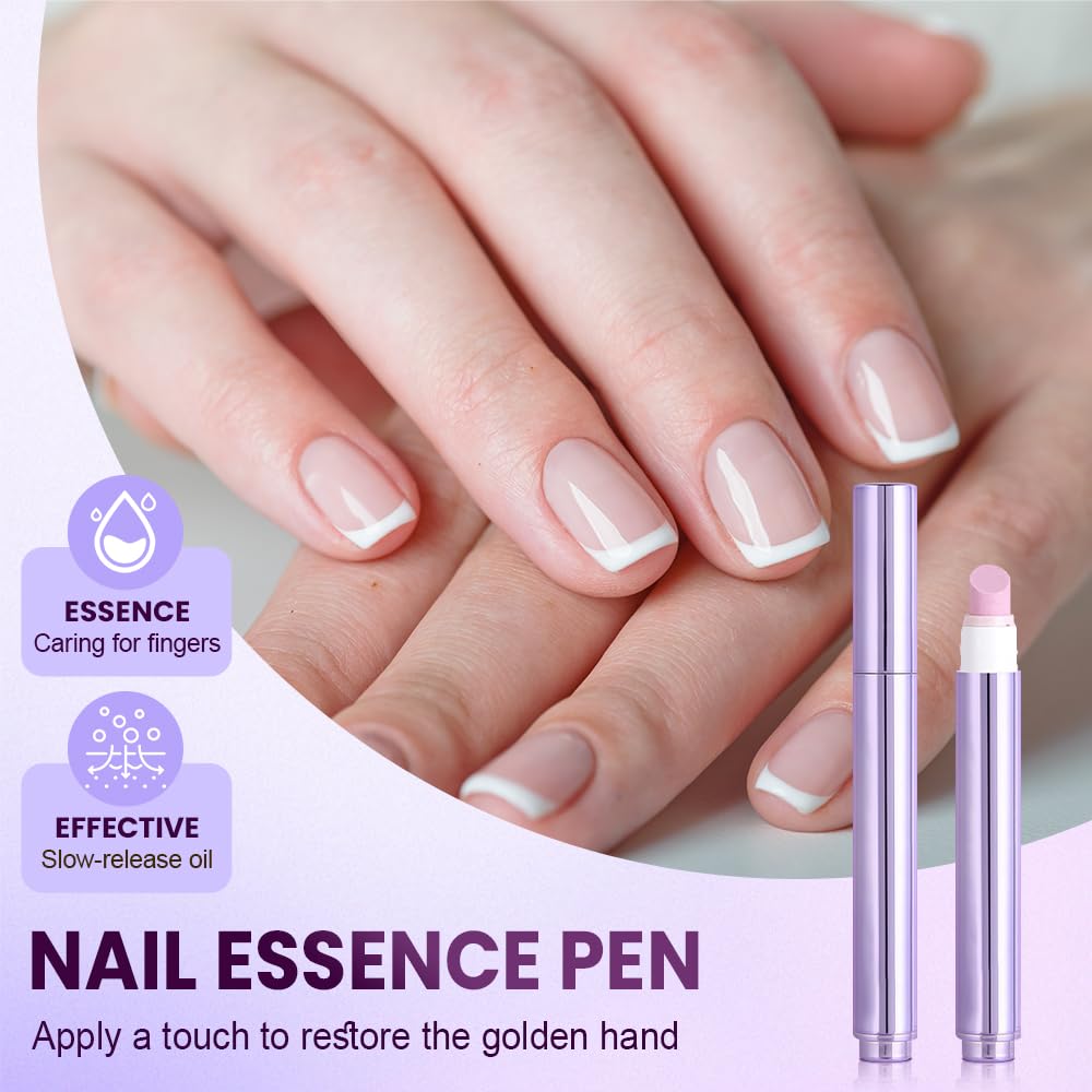 Yilia 3-in-1 Nail Care Pen, Cuticle Oil Pen & Pusher with Ceramic Tip, Moisturizes & Strengthens Nails (1 Fl Oz)