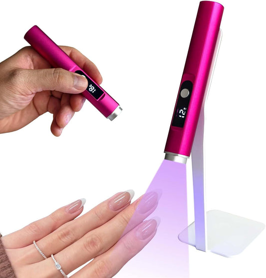 UV Light for Nails, Magnetic Handheld Nail Lamp with Stand, Cordless Rechargeable & LCD Display, 20S/60S Dual Timer Professional Gel Nail Dryer for Home and Salon Use