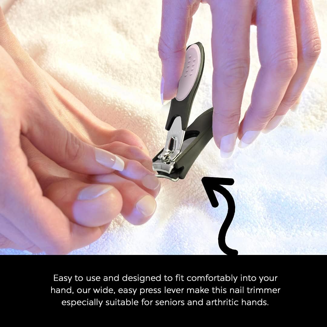Dream Cut Nail Clipper, Toenail Clippers, Chrome Plated, Stainless Steel, Sharp, Sturdy, Comfort Grip, Nail Catcher, for Men and Women, Nail Cutter, Trimmer