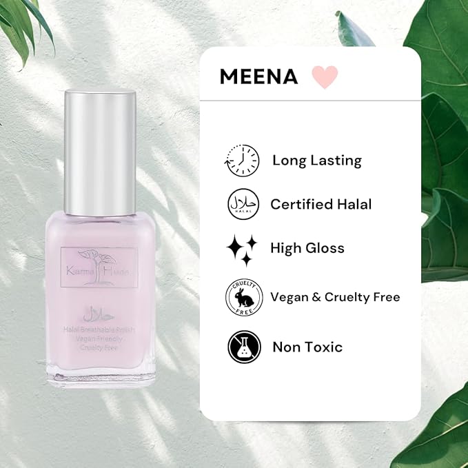 karma organic Natural Nail Polish, Vegan, and Cruelty-Free, No Toluene, No Formaldehyde, No DBP, and Free of TPHP, Meena