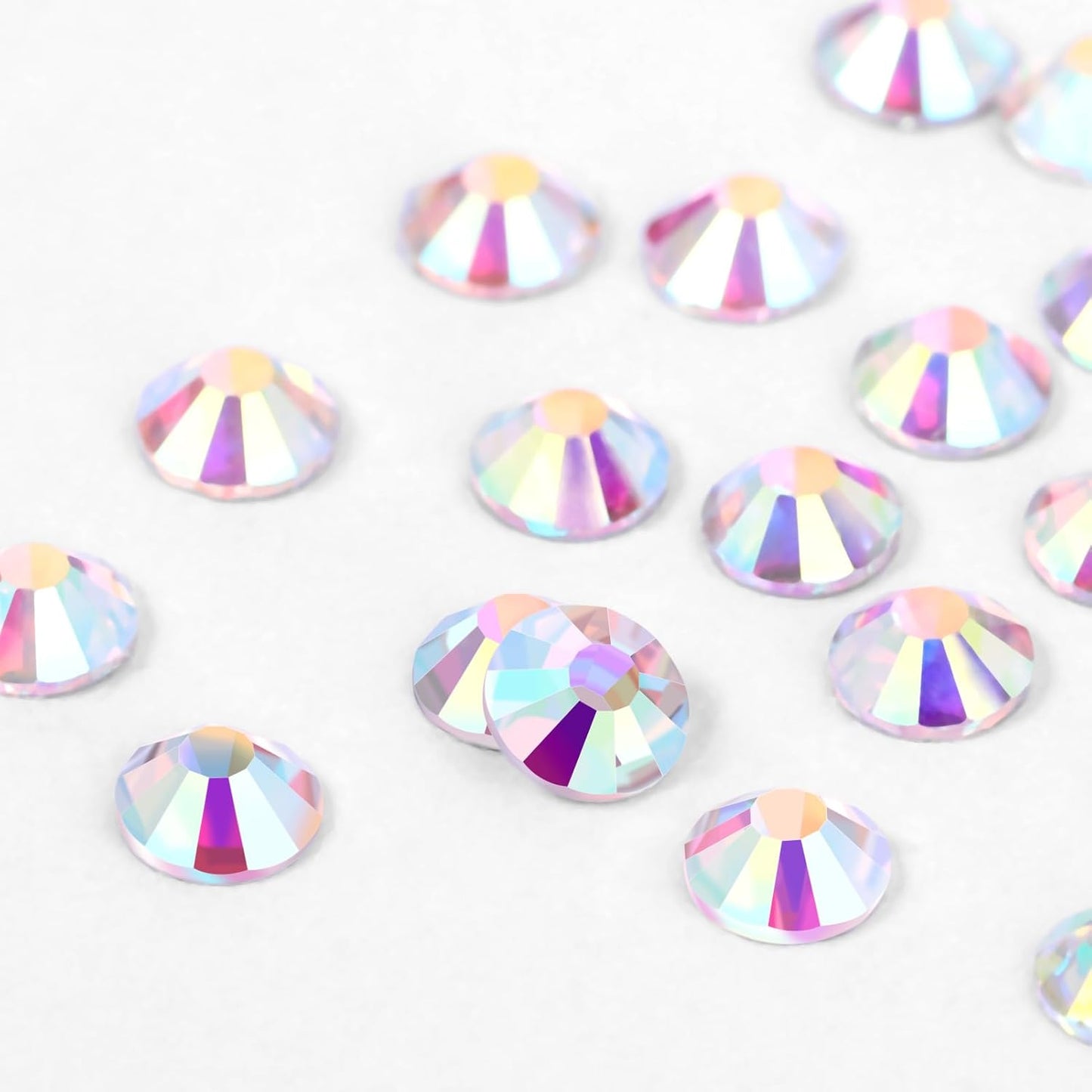 Novani Crystal Rhinestones, Flatback Loose Gemstones 1440pcs Glass Rhinestones for Clothes Shoes Crafts Makeup Nail Art and DIY Decorations(SS8, Crystal AB)