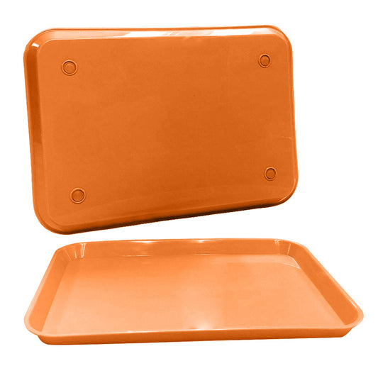 Orange Dental Autoclavable Plastic Instrument Set Up Flat Tray (13.25 Inches x 9.75 Inches, Size B) by PlastCare USA