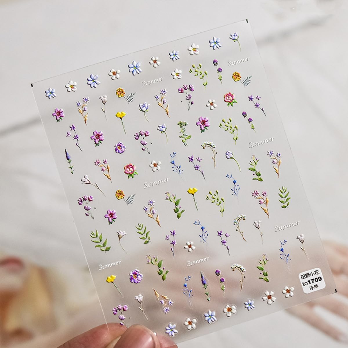 Flower Nail Stickers 5D Embossed Flower Nails Art Decals Self Adhesive Nail Decals Spring Summer Nail Decoration for Women DIY Manicure